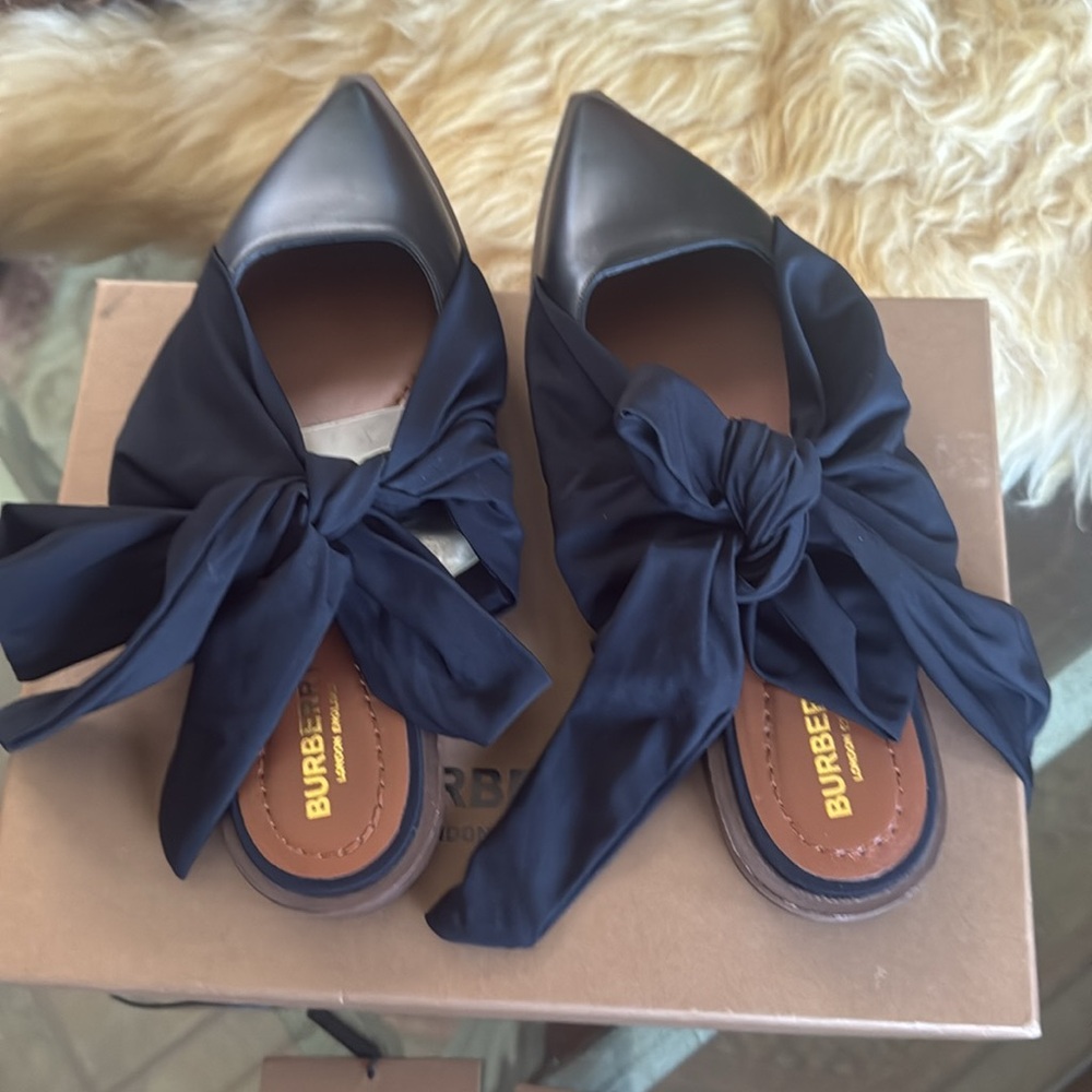 ❤️ BURBERRY MULES BLACK RIBBON SANDALS Authentic NWT : by Burberry